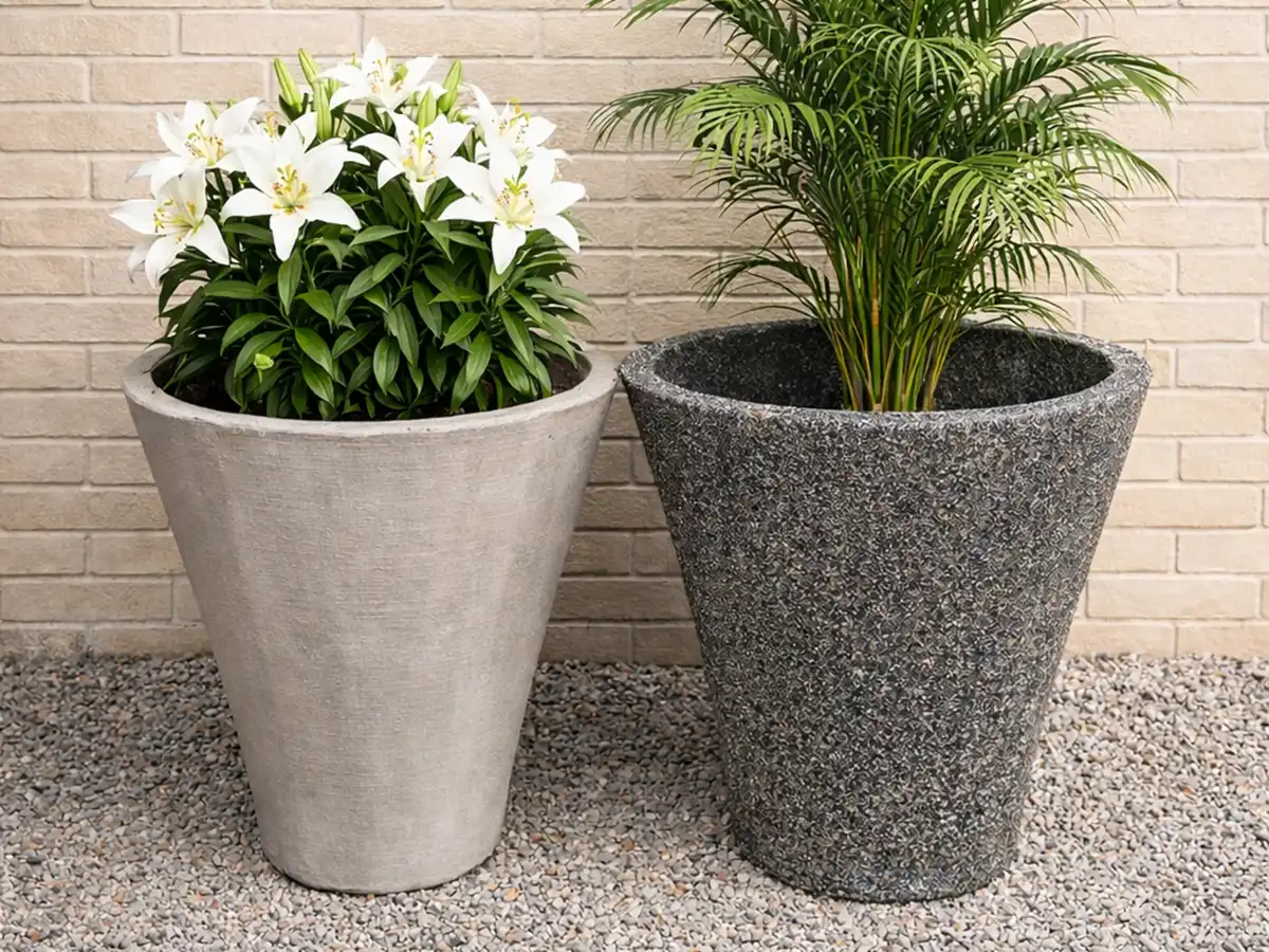 Large outdoor concrete planter pots for gardens and entrances in Gauteng