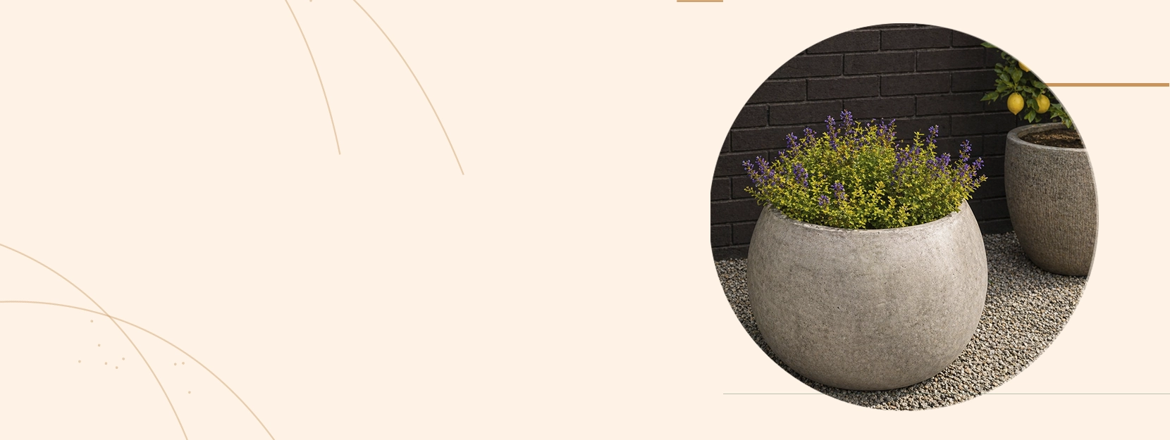 Round Concrete Pots for Gardens promotion collection at Premium Plant Pots